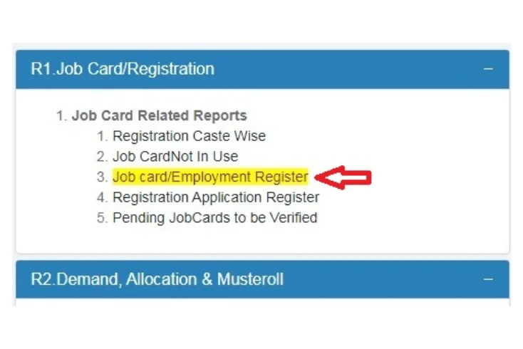 Job card Employment Register